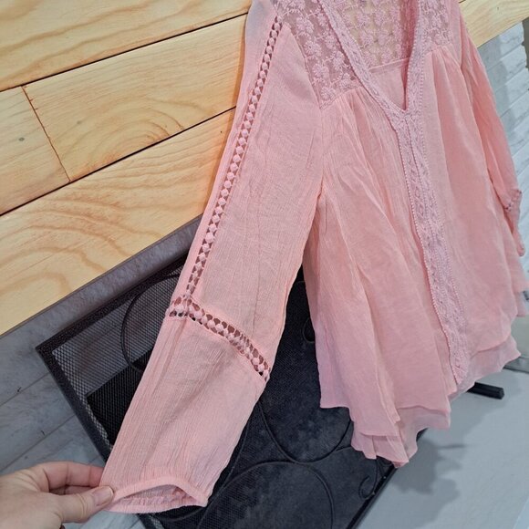 John Paul Richard Blouse Women Small Boho Lace Flowy Peasant Festival Embroidery - Picture 5 of 12